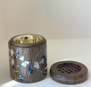 Encensoir en bois naturel avec incrustation MOP de qualité supérieure, brûleur de Bakhoor, porte-oud arabe, aromathérapie, décoration intérieure islamique, cadeau de l'Aïd - Product Image 3
