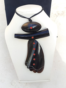 Buffalo Horn Women's Classic Ecofriendly Statement Necklace-Ethically Sourced Adjustable Wedding Engagement Anniversary Party - Product Image 4