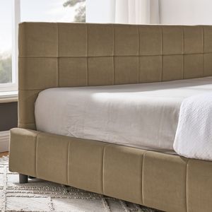 Letto Imbottito Matrimoniale con Testiera e Braccioli Confortevoli, Design Divano Letto per Camera da Letto o Soggiorno - Product Image 6