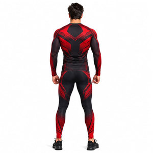 Men's Full Sleeve Compression Shirt Pants Set Breathable Quick Dry Seamless Spandex/Nylon Front Logo Athletic Wear Workout - Product Image 6