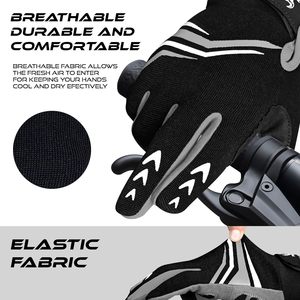 Full Finger Cycling <b>Gloves</b> with Padding for Men Women, Anti-Slip, Shock Absorbing, Breathable, <b>Touchscreen</b> Mountain Bike <b>Gloves</b> - Product Image 3