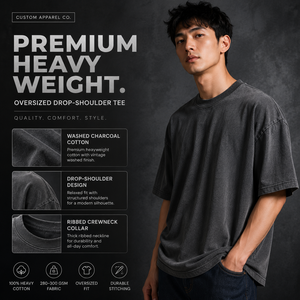 เสื้อยืดคอกลมแขนสั้นทรงโอเวอร์ไซส์สำหรับผู้ชาย ผ้าคอตตอนเจอร์ซีย์สีพื้น ทรงลำลอง ความยาวปกติ ผ้าถักย้อมสีเรียบ - Product Image 6