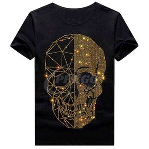 เสื้อยืดผู้ชายคุณภาพสูงแบบใหม่ ตกแต่งด้วยคริสตัลสั่งทำพิเศษ สำหรับฤดูร้อน ผ้าฝ้าย 100% ระบายอากาศได้ดี แห้งเร็ว สวมใส่สบาย - Product Image 1