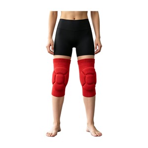 Genouillères épaisses rouges personnalisées en éponge, élastiques, anti-collision, pour le soutien des genoux, volleyball, basketball, danse, protection au travail. - Product Image 2