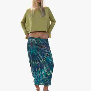 Nouvel Arrivage Ensemble Deux Pièces Tricoté Vert Olive pour Femme : Haut à Manches Longues et Pantalon Large Coupe Ample – Tenue Décontractée Printemps en Jersey - Product Image 3