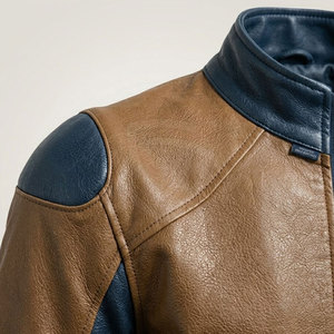 Veste en cuir minimaliste pour homme avec surpiqûres de qualité supérieure, design élégant et confort léger pour les tenues quotidiennes - Product Image 3