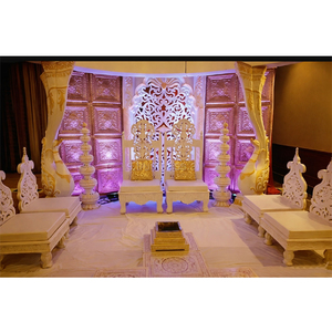 ชุดเก้าอี้พิมพ์ลายแมนเด็บสำหรับงานแต่งงานอินเดียเฟอร์นิเจอร์งานแต่งงานของชาวอินเดียเก้าอี้ต้อนรับงานแต่งงานที่สวยงาม - Product Image 1