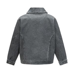 Nesta Sports Men’s Vintage Zipper Up <b>Jacket</b> Distressed Acid Wash <b>Canvas</b> Cargo High Quality Custom <b>Work</b> <b>Jacket</b> - Product Image 2