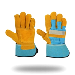 Custom Split Leather Waterproof Anti Slip Safety <b>Gloves</b> Custom Logo Printed or Embossed - Product Image 5