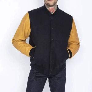 Veste universitaire pour hommes personnalisée OEM Polyester imperméable et respirant Décorations de boutons en fourrure de cuir durable Impression hivernale de grande taille - Product Image 1