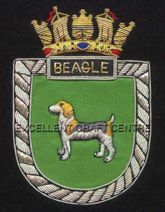 Écusson brodé personnalisé BEAGLE avec motif Aigle Couronné, à coudre en tissu, avec épingle de sûreté pour vêtement, style circulaire - Product Image 3