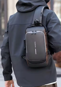 Bolsos de Pecho Impermeables Antirrobo de Nailon para Hombre con USB, Bolsa de Mensajero Multifuncional de Viaje, Bandolera Cruzada para Hombre - Product Image 4