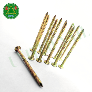 Clavos de acero chapados en amarillo de 1-3/8" x 0.81 con vástago de tornillo/liso y anillado para proyectos de construcción, fabricados en Vietnam - Product Image 2