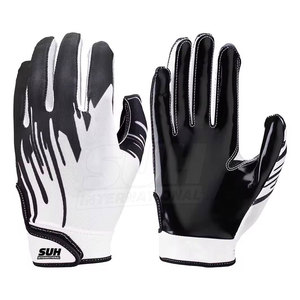 Guantes de Fútbol Americano de Cuero de Alta Calidad Hechos en Pakistán, Transpirables, con Correa de Muñeca Ajustable, Ajuste Cómodo, Cobertura Completa de la Mano - Product Image 1