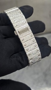 Luxury Iced Out Square Dial Quartz Hip Hop <b>Watch</b> with Eye Design Dial, Full Moissanite <b>Diamond</b> Pave Stainless Steel <b>Watch</b> - Product Image 2
