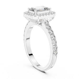 Halo 925 Sterling Silver Moissanite <b>Diamond</b> <b>Ring</b> Wholesale Wedding Jewelry Factory OEM ODM Manufacturer - Product Image 3