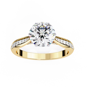 Anillo de Compromiso Solitario de Oro Amarillo de 18K, Certificado IGI, Diamante Cultivado en Laboratorio con Corte Brillante Redondo, Joyería Clásica para Boda, Regalo - Product Image 6