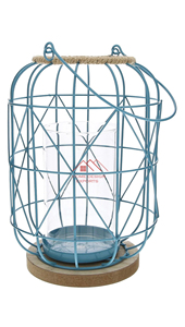 ตะเกียงโลหะเคลือบสีดำด้าน งานแฮนด์เมด สำหรับใส่เทียน - Product Image 4