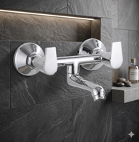 Robinet mural rectangulaire moderne en laiton chromé, sans contact, automatique, avec capteur infrarouge, système de douche à économie d'eau pour appartement