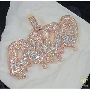 Lab Grown "DODO" Pendant Custom Bubble Letter Necklace Luxury Hip Hop Jewelry <b>Iced</b> <b>Out</b> <b>Chain</b> For Men - Product Image 5