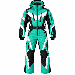 Custom Unisex Adult One-Piece Ski Suit Hooded Waterproof Breathable Snowsuit Insulated Ski <b>Jumpsuit</b> Winter Outdoor <b>Sports</b> Wear - Product Image 6