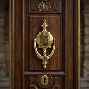 Pomo de Puerta de Latón Macizo de Primera Calidad con Acabado Antiguo |   Manija de Puerta Principal Resistente, Estilo Clásico Vintage, Herrajes de Entrada para el Hogar - Product Image 3