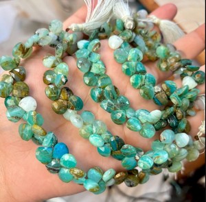 Genuine Natural Peruvian <b>Opal</b> Beads Heart Shape Beads Heart Gemstone Beads Natural Stone Beads Gemstone Be - Product Image 1