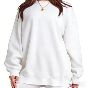 Sweat-shirt à col rond ample en molleton à manches longues, style automne, pour femmes - Product Image 2