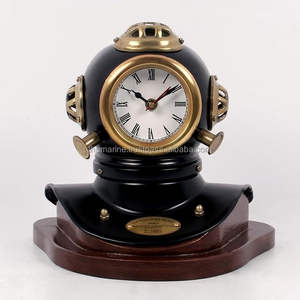 Nautical <b>Vintage</b> Divers Helmet Marine Diving Helmet With <b>Clock</b> Decor Collection - Product Image 3