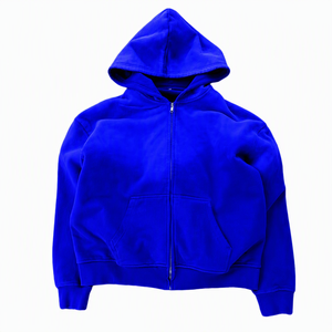 Sudadera con capucha y cremallera para hombre, de forro polar, negra, extragrande, informal, de color liso, de longitud regular, de algodón tejido, para otoño - Product Image 6