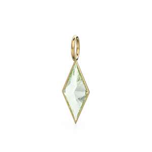 Pendentif en or jaune massif 18 carats avec améthyste verte en forme de cerf-volant / Pierre de naissance de février / Prasiolite naturelle - Product Image 5