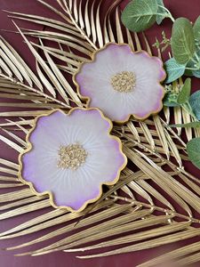 Ensemble de sous-verres en agate de résine, faits à la main, décoratifs, pour tasses à café, thé, table à manger, vaisselle de maison - Product Image 6
