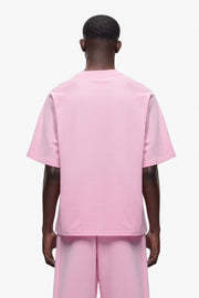 Camiseta de Algodón Rosa Extra Grande para Hombre, Cuello Redondo, Manga Corta, Color Sólido, Corte Casual - Product Image 4