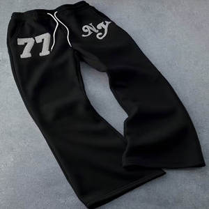 Pantalon de jogging décontracté pour homme avec logo personnalisé, 100 % coton, écologique, séchage rapide, coupe droite, style streetwear - Product Image 4