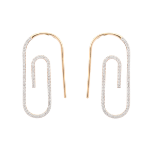 14K Solid Gold Bezel Set Paper <b>Clip</b> Diamond Earrings-IGI Certified VVS1 Clarity - Product Image 3