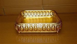 Bandeja Cuadrada Dorada de Metal para Servir, con Diseño Turco Grabado, Plato Decorativo para Aperitivos, Café y Bocadillos, a Precio de Exportación - Product Image 5
