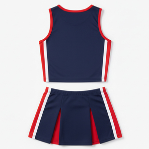 ชุดยูนิฟอร์มเชียร์ลีดเดอร์ระดับพรีเมียม ชุดเต้นรำพร้อมกระโปรง ชุดแฟนซีสำหรับบาสเกตบอล ฟุตบอล และทีมเชียร์ - Product Image 4