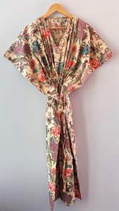 ชุดเดรสผ้าฝ้ายลายพิมพ์นกและดอกไม้ สไตล์โบฮีเมียนสำหรับคลุมชายหาด - Product Image 3