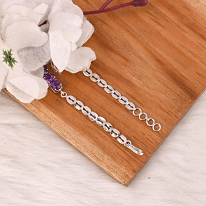 Luxury Purple Amethyst Tennis <b>Bracelet</b> Handmade 925 Silver Jewelry for Unisex - Product Image 3