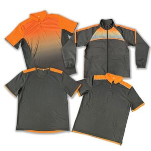 Men's Gradient Color Short Sleeve <b>Polo</b> Shirt Regular Fit Quick Dry Knitted Polyester Casual Style <b>Orange</b> Black - Product Image 3