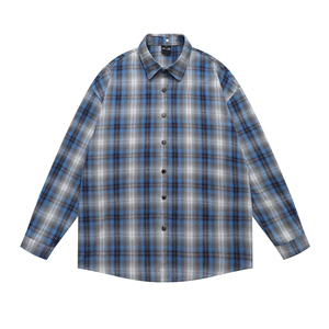 Camisa a Cuadros para Hombre, Manga Larga, Algodón, Casual, con Botones, Cómoda, Transpirable, para Uso Diario, Personalizable OEM - Product Image 1