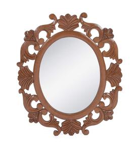 Handcrafted Oval Floral Carved Wooden <b>Wall</b> <b>Mirror</b> Decorative Vintage Accent <b>Mirror</b> for Home Decor - Product Image 5