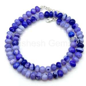 Collar de ópalo púrpura natural con cuentas lisas en forma de rondel de 7-9 mm, hecho a mano, para mujeres y hombres, precio al por mayor. - Product Image 2