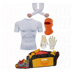 ชุดยูนิฟอร์มอเมริกันฟุตบอลแบบกำหนดเองคุณภาพสูง OEM ชุดคอมโบธงชาติ ผ้าโพลีเอสเตอร์ บาลาคลาวา ปลอกแขน ถุงมือ กระเป๋า เสื้อคอมเพรสชั่น - Product Image 4