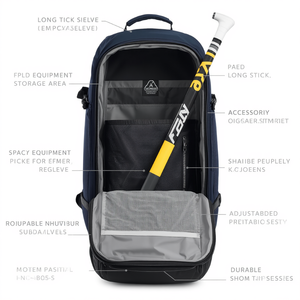Mochila de Viaje para Hockey sobre Césped, Porta Equipo Deportivo con Funda para Palo y Almacenamiento Acolchado para Jugadores - Product Image 4