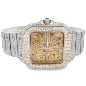 Montre automatique de luxe classique de qualité supérieure avec cadran en moissanite VVS, entièrement sertie de pierres, style hip-hop - Product Image 1