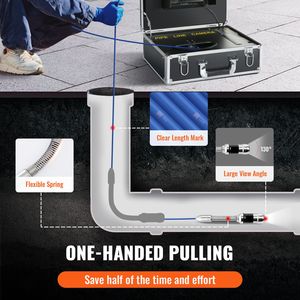 Cámara de Inspección de Tuberías IP68 de 7 Pulgadas con Localizador de 512 Hz y Función DVR, 131 Pies/40 m, 12 L Ajustables para Uso Industrial - Product Image 5