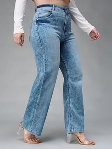 Women's Casual Denim Pants & Trousers-<b>Boot</b> Cut Mid Waist Knee Length Vintage Style Eco-Friendly Washable - Product Image 5