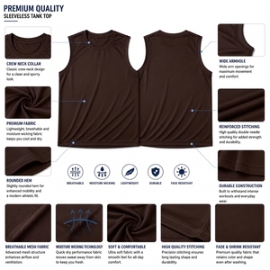 Débardeur Yiyi pour homme, col rond, ajusté, respirant, anti-humidité, ultra-doux, 100% polyester, uni, style streetwear, tricoté, 160g - Product Image 6