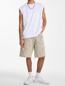 กางเกงยีนส์ขาสั้นทรงหลวมสไตล์วินเทจ Y2K สำหรับผู้ชาย ลายดาว ขากว้าง สตรีทแวร์ลำลอง - Product Image 2